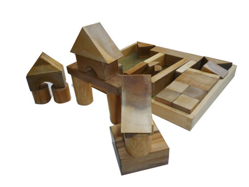Natural Wood Blocks 34 pcs