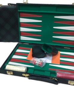 Backgammon, Green checkered Vinyl 18"
