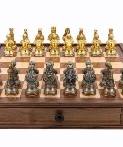 Dal Rossi Italy Medieval Warriors Chess Set with Drawers 20"