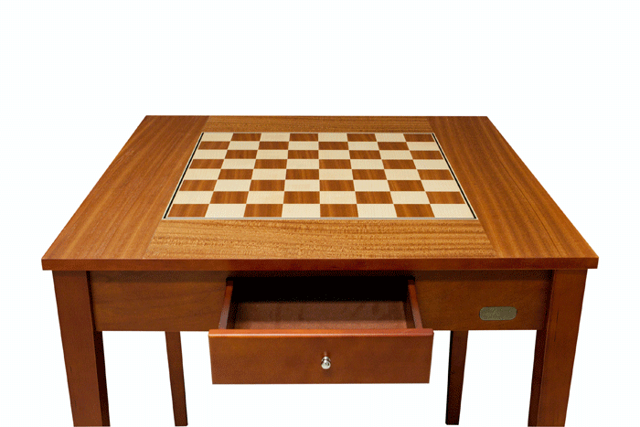 Dal Rossi Chess table with 95 mm weighted Staunton pieces