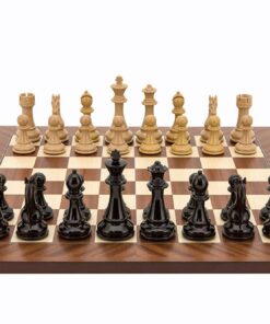Dal Rossi Italy Chess Set, 50cm Board With Dark Red and Box Wood Finish Weighted Chess Pieces (101mm)