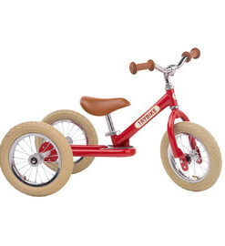 Red Vintage, Trybike Steel  Chrome Parts & Creme Tyres (3 Wheel)