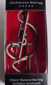 Enigma Metal Puzzles - Jackaroos Stirrup on a Metal Stand