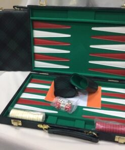 Backgammon, Green checkered Vinyl 15"