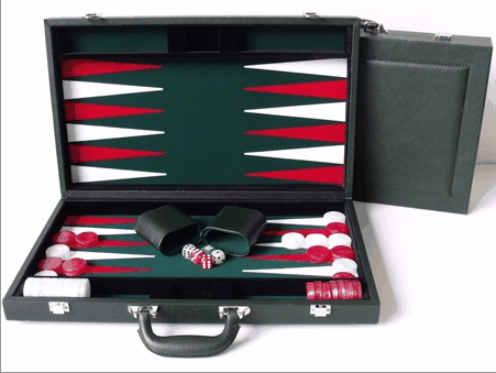 Dal Rossi Backgammon 18' PU Leather Green