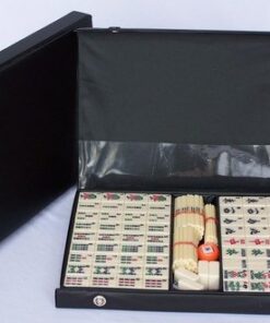 Mahjong Set with Counting Sticks, black vinyl case