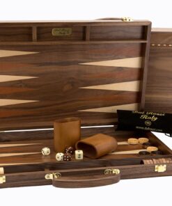 Dal Rossi Backgammon, walnut With Handle, 18"