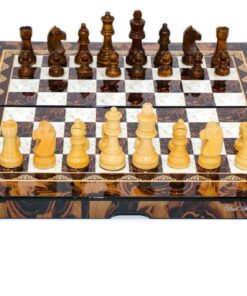Dal Rossi Mosai Finish Folding Chess Set, 16"